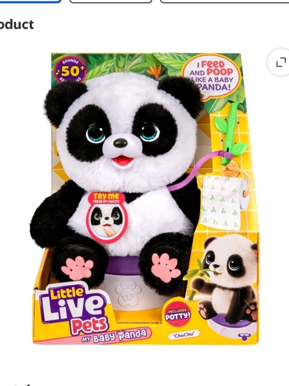 Little Live Pets My Baby Panda ChuChu, Interactive Pet, 50+ Sounds & Reactions